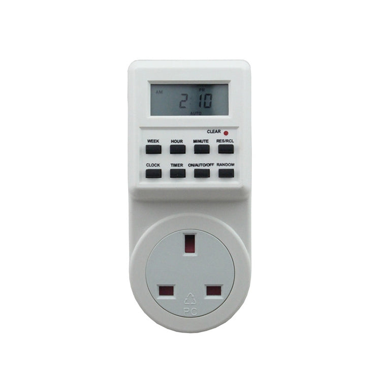 AC 230V Smart Home Plug-in LCD Display Clock Summer Time Function 12/24 Hours Changeable Timer Switch Socket, UK Plug - Energy Saving Timer Socket by buy2fix | Online Shopping UK | buy2fix