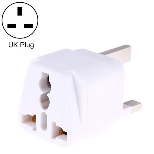 Portable Universal Socket to UK Plug Power Adapter Travel Charger with Fuse(White) - Plug Adaptor by buy2fix | Online Shopping UK | buy2fix
