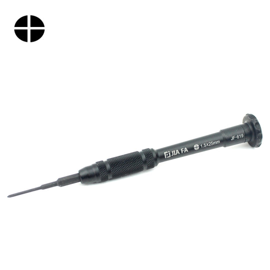 JIAFA JF-619-1.5 Kreuz 1,5 x 25 mm Handy-Reparaturwerkzeug Schraubendreher (Schwarz)