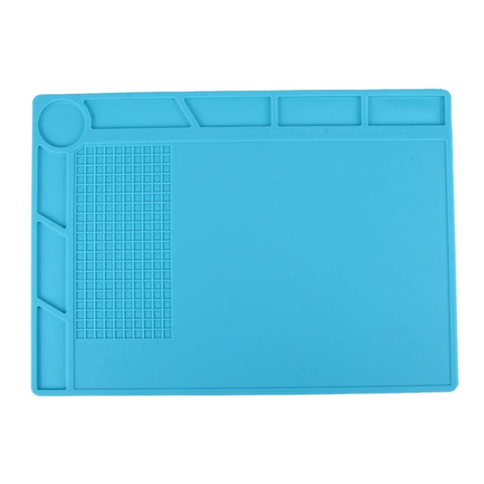 Wartungsplattform Hochtemperatur-Hitzebeständige Reparatur-Isoliermatte Silikonmatten mit Schraubenposition, Größe: 35 cm x 25 cm (Blau)