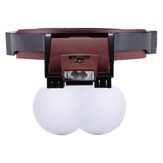 Multi-function Adjustable Maintenance Dentistry Reading Head Magnifier with 2 LED Light & 4 Lenses (1.7X, 2X, 2.5X, 4X) - Glasses Style by buy2fix | Online Shopping UK | buy2fix