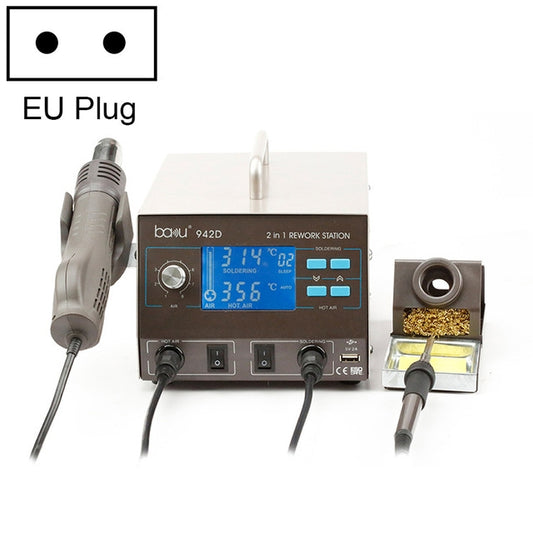 BAKU BA-942D 220V 700W 2 in 1 Digital Display Adjustable Temperature Hot Air Gun Set, EU Plug - Electric Soldering Iron by BAKU | Online Shopping UK | buy2fix