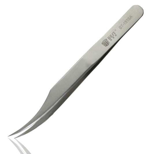 BEST BST-151SA Brushed stainless steel tweezers - Tweezers by BEST | Online Shopping UK | buy2fix