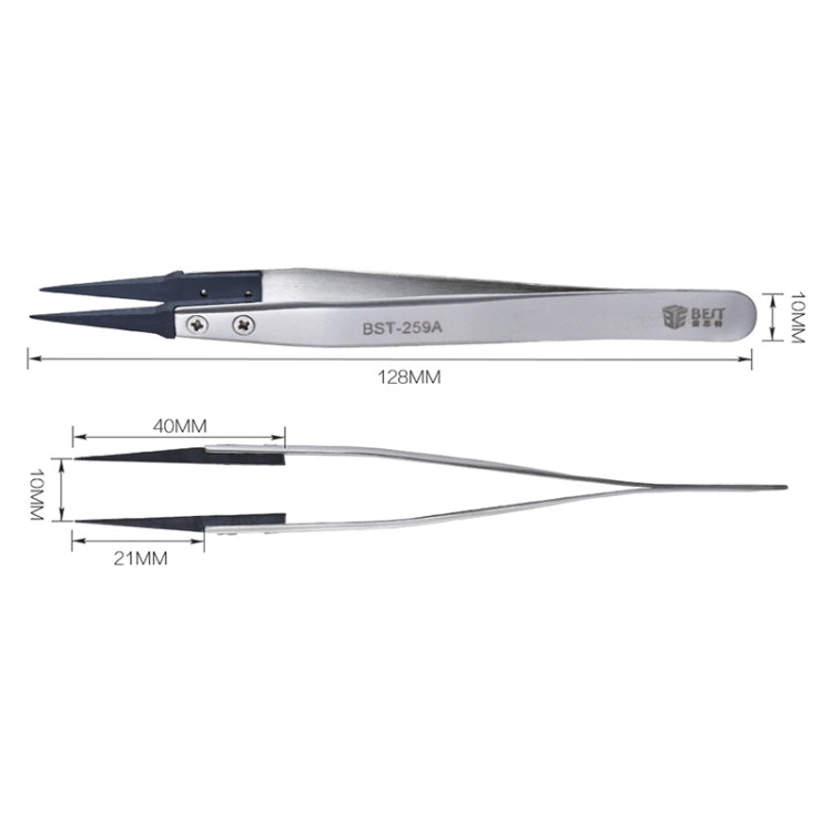BEST BST-259A  Stainless Steel Snti Static Tweezer - Tweezers by buy2fix | Online Shopping UK | buy2fix