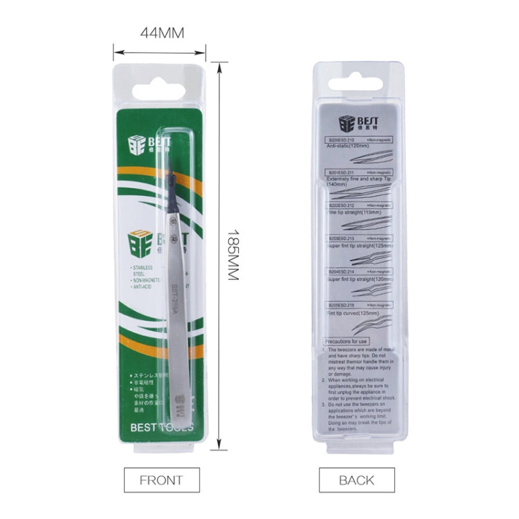 BEST BST-259A  Stainless Steel Snti Static Tweezer - Tweezers by buy2fix | Online Shopping UK | buy2fix