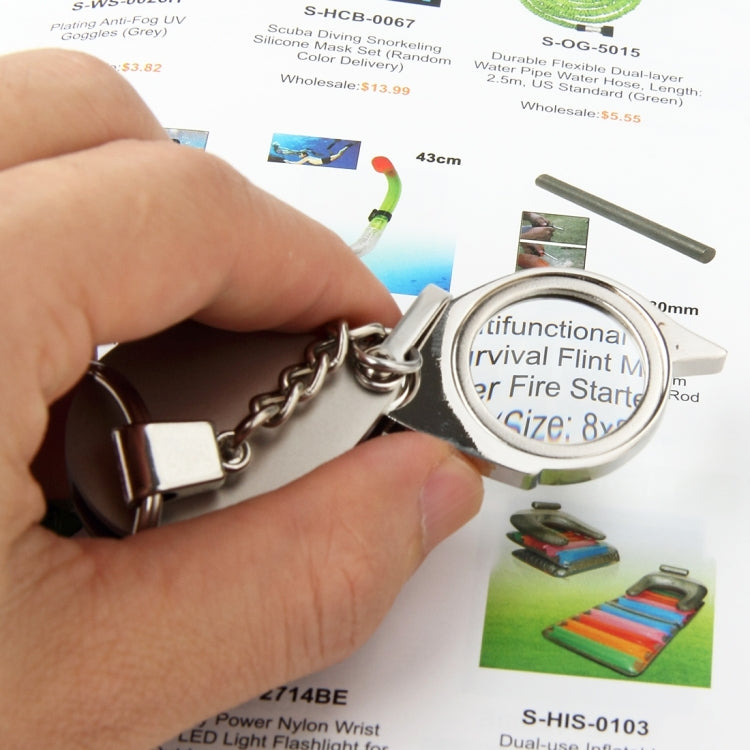 Portable Folding Loupe Metal Jewelry Antique Magnifier Magnifying Eye Glass Lens Keychain - Detection Jewelry by buy2fix | Online Shopping UK | buy2fix
