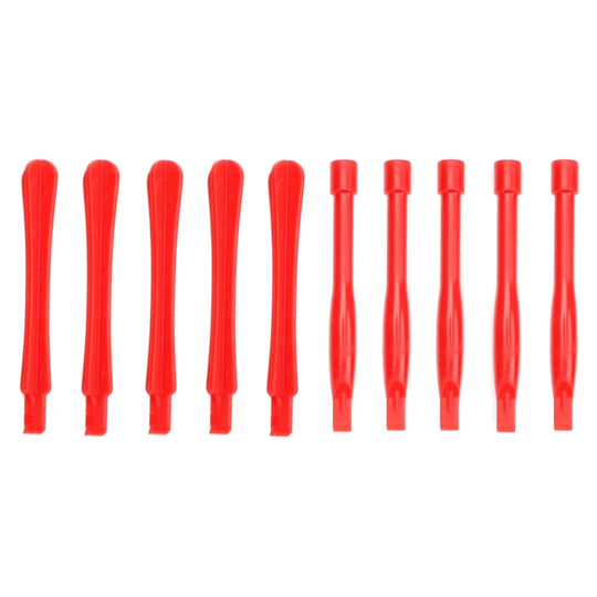 Spudgers pour outils de réparation de téléphone portable, 10 pièces (5 pièces rondes + 5 pièces carrées) (rouge)