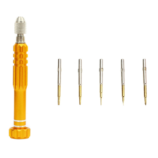 JF-6688 5 in 1 Metal Multi-purpose Pen Style Screwdriver Set for Phone Repair(Gold) - Screwdriver Set by JIAFA | Online Shopping UK | buy2fix