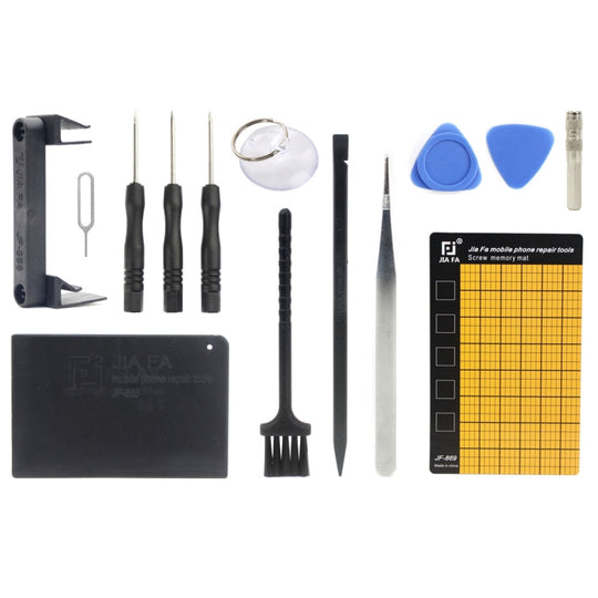 JF-8147 14 en 1 métal + plastique iPhone dédié démonter Kit d'outils de réparation