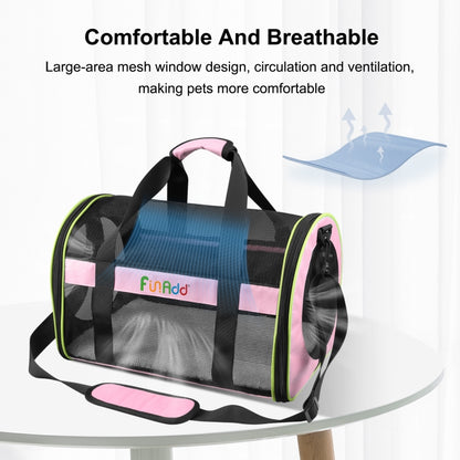 FUNADD Pet Travel Carrier Bag Shoulder Foldable Tote Bag(Pink) - Pet Storages & Bags by FunAdd | Online Shopping UK | buy2fix