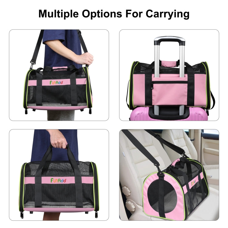 FUNADD Pet Travel Carrier Bag Shoulder Foldable Tote Bag(Pink) - Pet Storages & Bags by FunAdd | Online Shopping UK | buy2fix