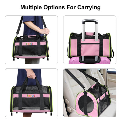 FUNADD Pet Travel Carrier Bag Shoulder Foldable Tote Bag(Pink) - Pet Storages & Bags by FunAdd | Online Shopping UK | buy2fix