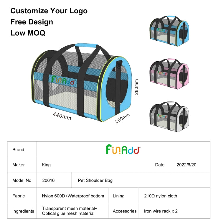 FUNADD Pet Travel Carrier Bag Shoulder Foldable Tote Bag(Pink) - Pet Storages & Bags by FunAdd | Online Shopping UK | buy2fix