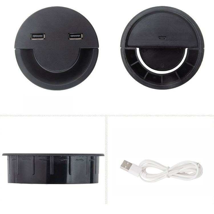 60mm Desktop Outlet USB Cable Wire Hole Cover Round Winder Holder by buy2fix