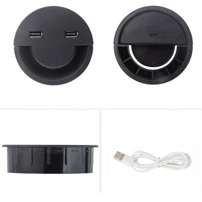 60mm Desktop Outlet USB Cable Wire Hole Cover Round Winder Holder by buy2fix