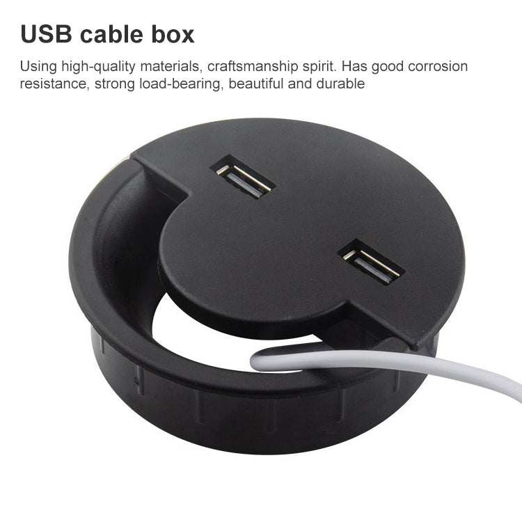 60mm Desktop Outlet USB Cable Wire Hole Cover Round Winder Holder by buy2fix