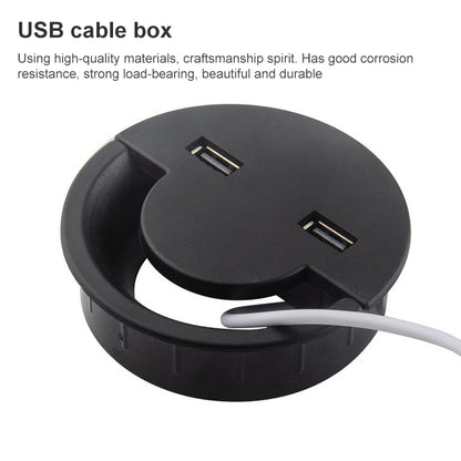 60mm Desktop Outlet USB Cable Wire Hole Cover Round Winder Holder by buy2fix