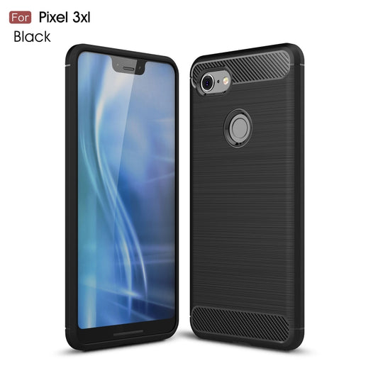 Brushed Texture Carbon Fiber Shockproof TPU Case for Google Pixel 3 XL(Black) - Google Cases by buy2fix | Online Shopping UK | buy2fix