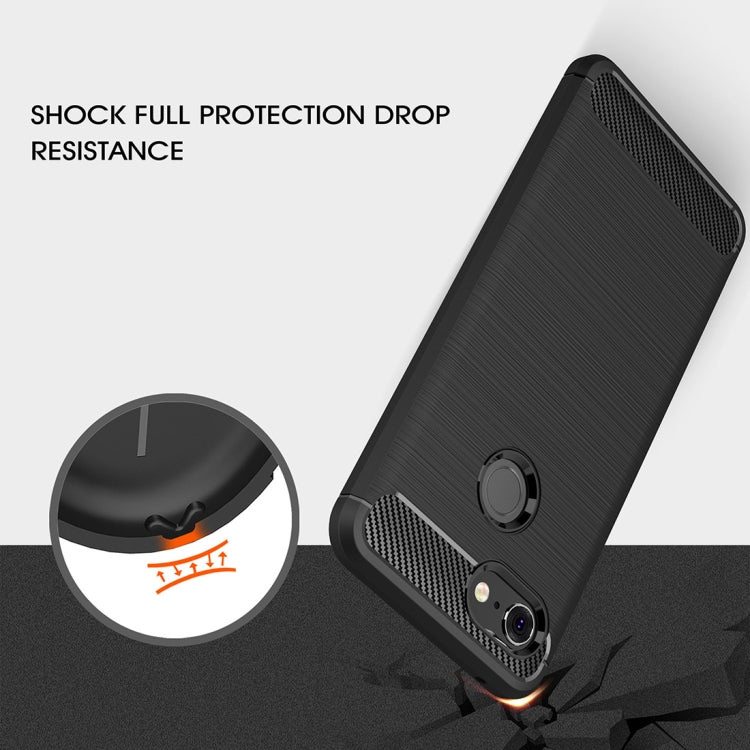 Brushed Texture Carbon Fiber Shockproof TPU Case for Google Pixel 3(Navy Blue) - Google Cases by buy2fix | Online Shopping UK | buy2fix
