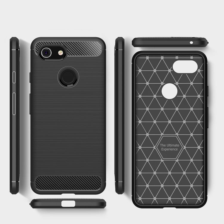 Brushed Texture Carbon Fiber Shockproof TPU Case for Google Pixel 3(Navy Blue) - Google Cases by buy2fix | Online Shopping UK | buy2fix