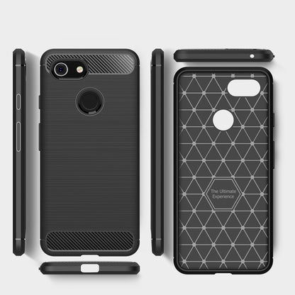 Brushed Texture Carbon Fiber Shockproof TPU Case for Google Pixel 3(Navy Blue) - Google Cases by buy2fix | Online Shopping UK | buy2fix