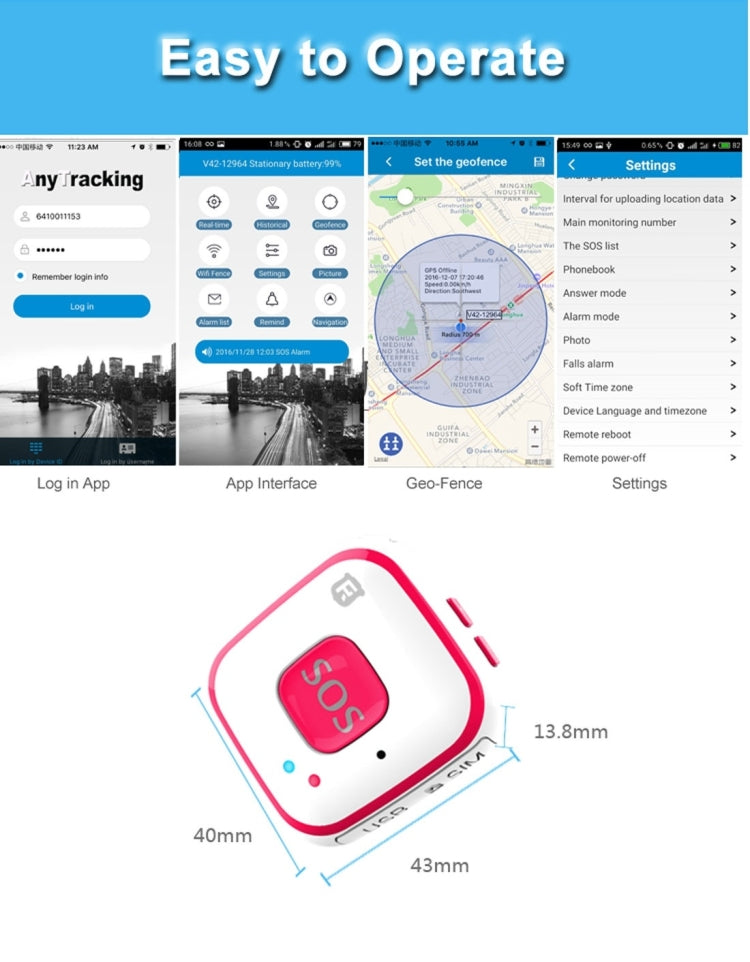 REACHFAR V28 Necklace Style GSM Mini LBS WiFi AGPS Tracker SOS Communicator(Black) - Personal Tracker by REACHFAR | Online Shopping UK | buy2fix