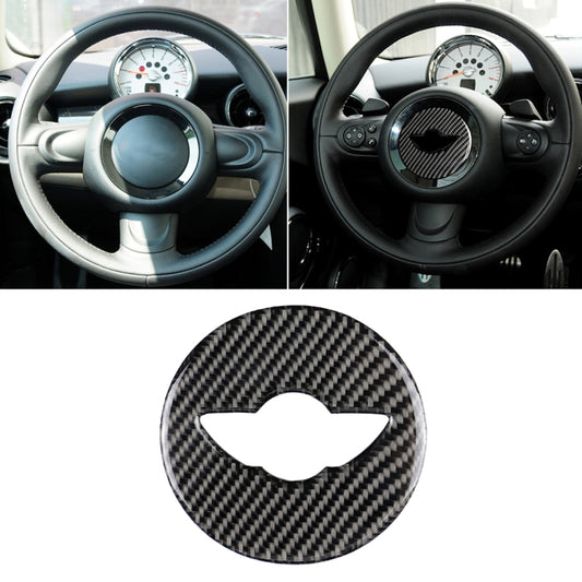 Car Steering Wheel F Chassis Logo Carbon Fiber Decorative Sticker for BMW Mini Cooper F55 / F56 / F60 / Countryman F60 by buy2fix