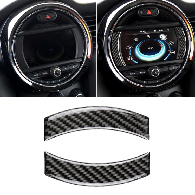 2 PCS Car F Chassis Navigation Panel Carbon Fiber Decorative Sticker for BMW Mini Cooper Countryman Clubman F54 / F55 / F56 / F60 by buy2fix