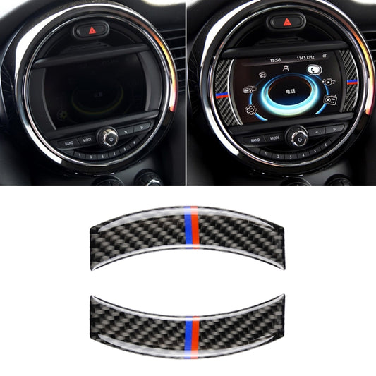 2 PCS Red Blue Color Car F Chassis Navigation Panel Carbon Fiber Decorative Sticker for BMW Mini Cooper Countryman Clubman F54 / F55 / F56 / F60 by buy2fix