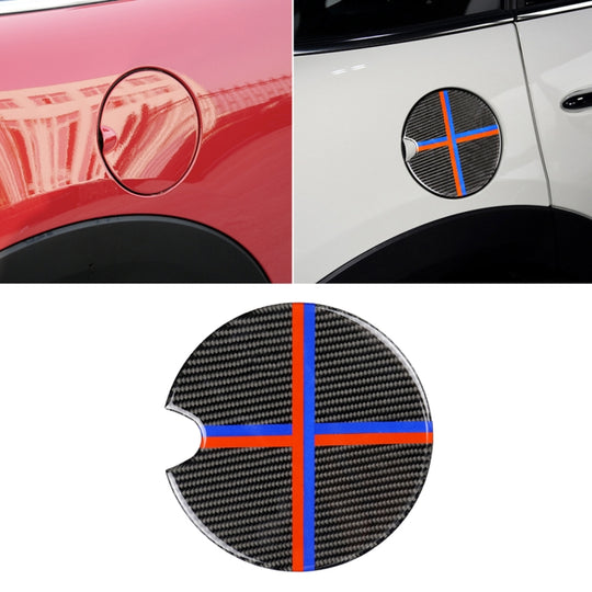 Red Blue Color Car Fuel Tank Cover Carbon Fiber Decorative Sticker for BMW Mini Cooper R50 / R52 / R55 / R56 / R57 / R58 / R59 / R60 / R61 / F55 / F56