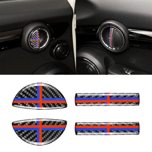 4 PCS Red Blue Color Car F Chassis Door Handle Carbon Fiber Decorative Sticker for BMW Mini Cooper Clubman Countryman F55 / F54 / F60 by buy2fix