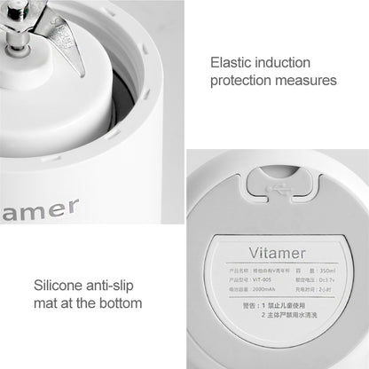 Vitamer USB Mini Portable Juicer Juice Blender Lemon Fruit Squeezers Reamers Bottle (White) - Electric juicers by buy2fix | Online Shopping UK | buy2fix