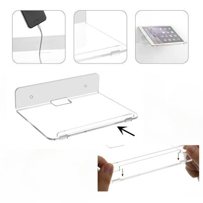 YX005 2 / Pack Acrylic Wall Hanger Holder - Shelf & Hooks by buy2fix | Online Shopping UK | buy2fix