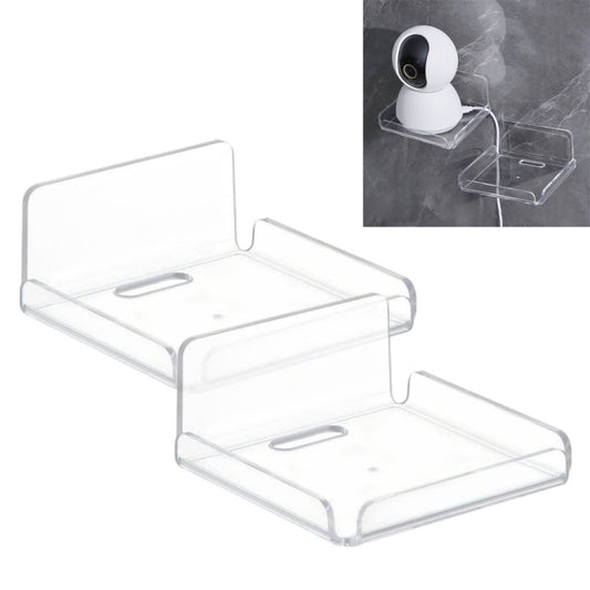 YX007 2 / Pack Acrylic Wall Hanger Holder - Shelf & Hooks by buy2fix | Online Shopping UK | buy2fix