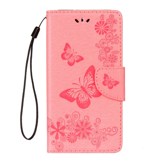 For Huawei  Mate 10 Lite Vintage Embossed Floral Butterfly Pattern Horizontal Flip Leather Case with Card Slot & Holder & Wallet & Lanyard (Pink) - Huawei Cases by buy2fix | Online Shopping UK | buy2fix
