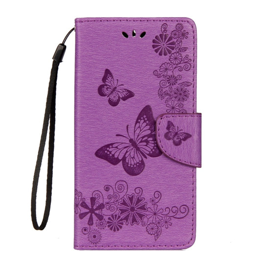 For Huawei  Mate 10 Lite Vintage Embossed Floral Butterfly Pattern Horizontal Flip Leather Case with Card Slot & Holder & Wallet & Lanyard (Purple) - Huawei Cases by buy2fix | Online Shopping UK | buy2fix