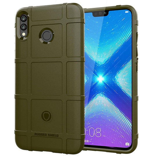 Housse de protection antichoc en silicone à couverture complète pour Huawei Honor 8X (vert armée)
