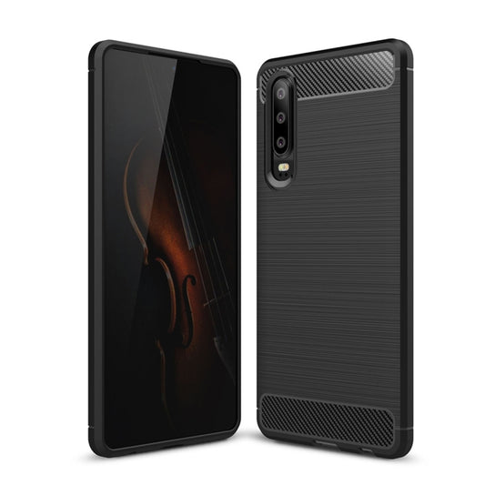 Brushed Texture Carbon Fiber Shockproof TPU Case for Huawei P30 (Black) - Huawei Cases by buy2fix | Online Shopping UK | buy2fix