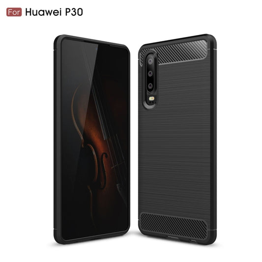 Brushed Texture Carbon Fiber Shockproof TPU Case for Huawei P30 (Black) - Huawei Cases by buy2fix | Online Shopping UK | buy2fix