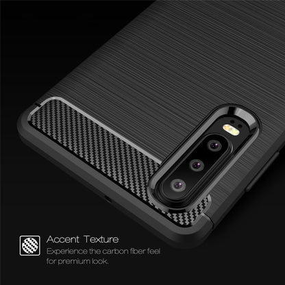 Brushed Texture Carbon Fiber Shockproof TPU Case for Huawei P30 (Black) - Huawei Cases by buy2fix | Online Shopping UK | buy2fix