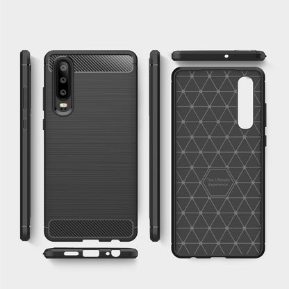 Brushed Texture Carbon Fiber Shockproof TPU Case for Huawei P30 (Black) - Huawei Cases by buy2fix | Online Shopping UK | buy2fix