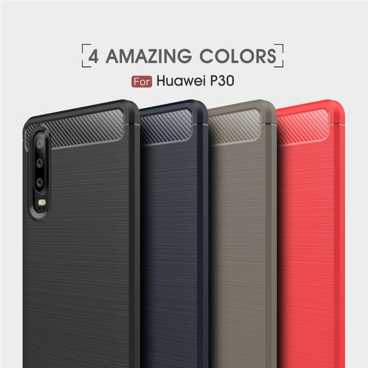 Brushed Texture Carbon Fiber Shockproof TPU Case for Huawei P30 (Black) - Huawei Cases by buy2fix | Online Shopping UK | buy2fix