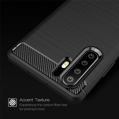 Brushed Texture Carbon Fiber Shockproof TPU Case for Huawei P30 Pro (Black) - Huawei Cases by buy2fix | Online Shopping UK | buy2fix