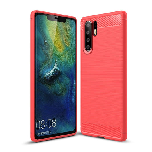 Brushed Texture Carbon Fiber Shockproof TPU Case for Huawei P30 Pro (Red) - Huawei Cases by buy2fix | Online Shopping UK | buy2fix