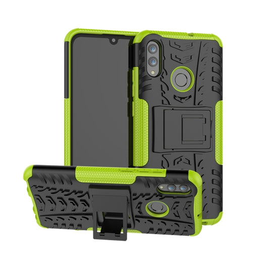 Tire Texture TPU+PC Shockproof Case for Huawei Honor 10 Lite / P Smart (2019), with Holder(Green) - Honor Cases by buy2fix | Online Shopping UK | buy2fix