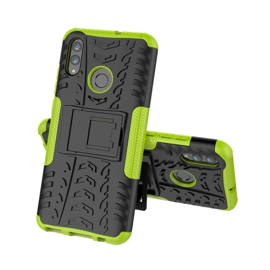 Tire Texture TPU+PC Shockproof Case for Huawei Honor 10 Lite / P Smart (2019), with Holder(Green) - Honor Cases by buy2fix | Online Shopping UK | buy2fix
