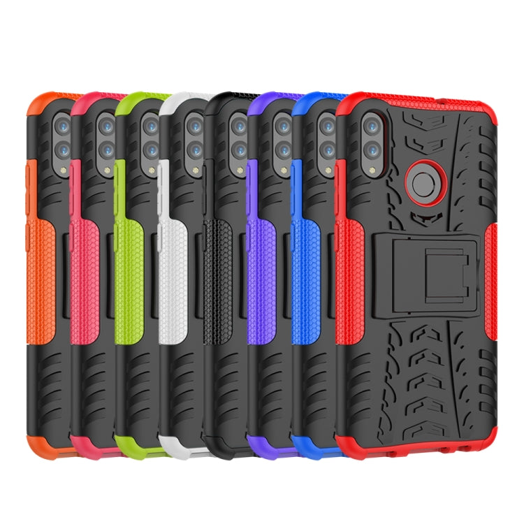 Tire Texture TPU+PC Shockproof Case for Huawei Honor 10 Lite / P Smart (2019), with Holder(Green) - Honor Cases by buy2fix | Online Shopping UK | buy2fix
