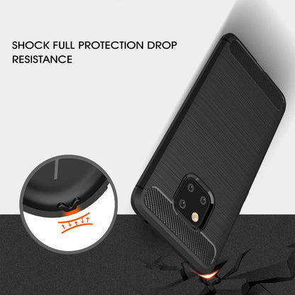 Brushed Texture Carbon Fiber Shockproof TPU Case for Huawei Mate 20 Pro (Black) - Huawei Cases by buy2fix | Online Shopping UK | buy2fix