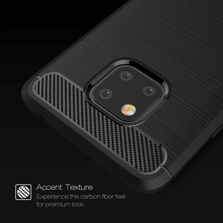 Brushed Texture Carbon Fiber Shockproof TPU Case for Huawei Mate 20 Pro (Black) - Huawei Cases by buy2fix | Online Shopping UK | buy2fix