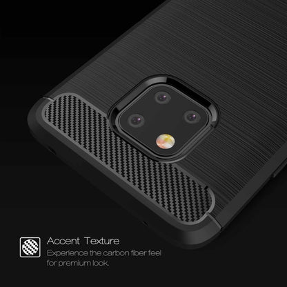 Brushed Texture Carbon Fiber Shockproof TPU Case for Huawei Mate 20 Pro (Black) - Huawei Cases by buy2fix | Online Shopping UK | buy2fix